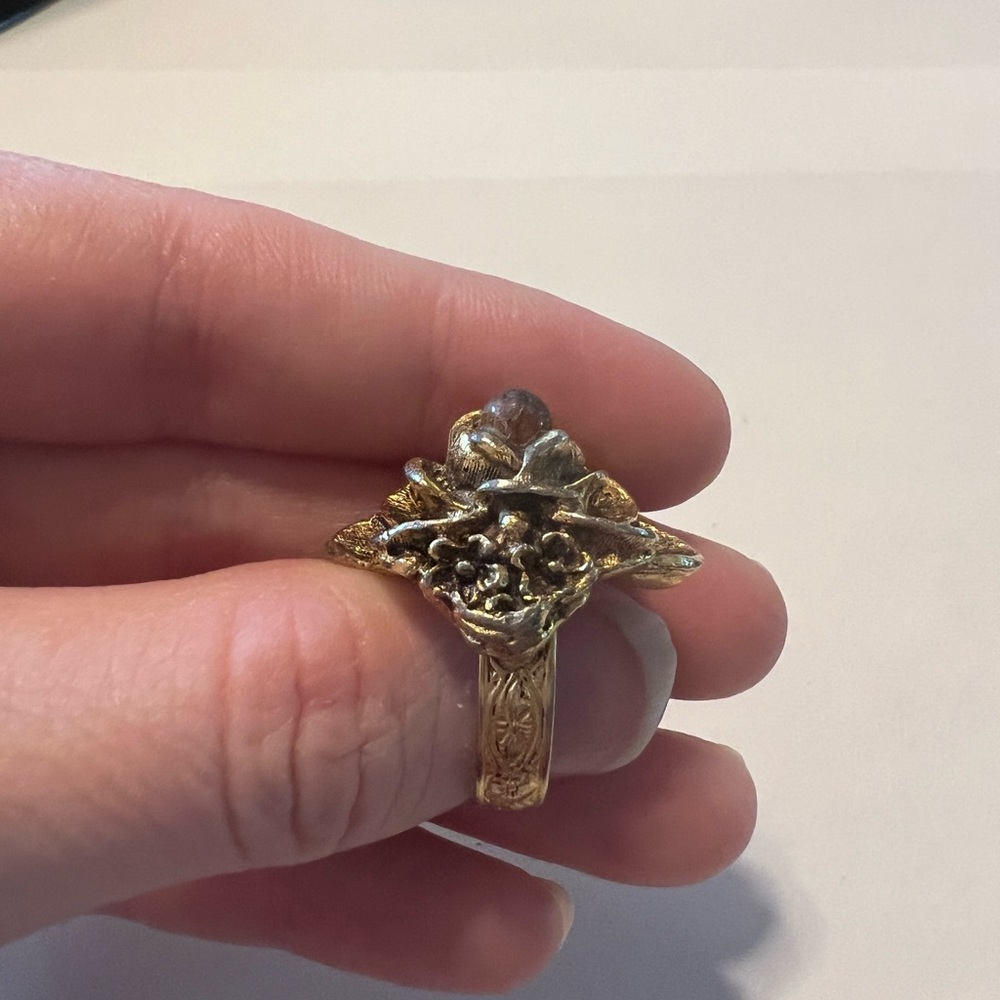 Vintage adjustable flower ring - Picture 4 of 7